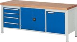 1 caisson 4 tiroirs h 2 x 120 - 2 x 150 mm - 2 compartiments avec porte et 1 tablette
